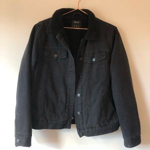 Oversized black denim jacket